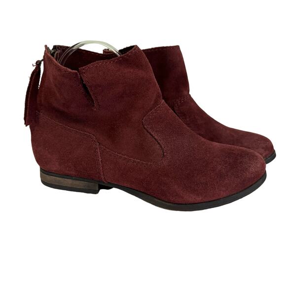 Steve Madden P-Zinc Ankle Booties 6 Womens Casual Suede Leather Cut Out Zip Red - Picture 1 of 11